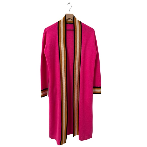 Scotch & Soda Hot Pink Open Front Lambswool Long Cardigan Sweater Size XS